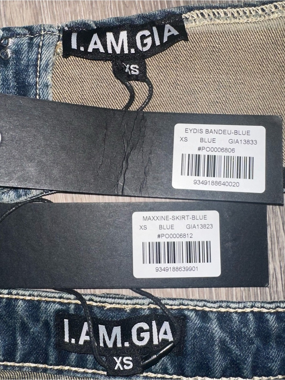 I.AM.GIA Distressed Denim Skirt Set in Faded Blue - Picture 5 of 5